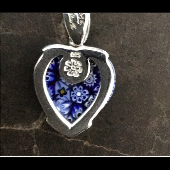 🆕Murano Millefiori heart .925 silver pendant - Picture 3 of 3